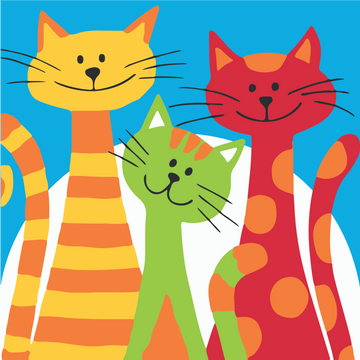 Pinta por Número - Tres Gatos 21x21