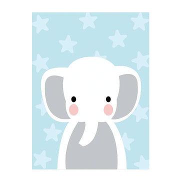 Pinta por numero Baby Elefante fondo azul