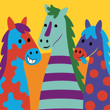 Pinta por Número - Tres caballos 21X21