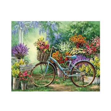 AD Bici con flores 40x50