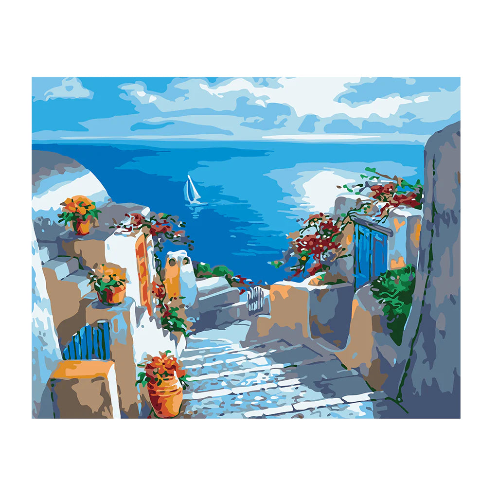 Pinta por Numero 40x50 Vacaciones en Santorini