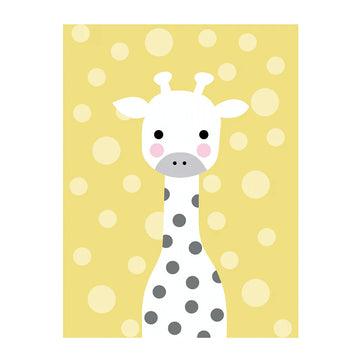 Pinta por numero Baby Jirafa fondo amarillo