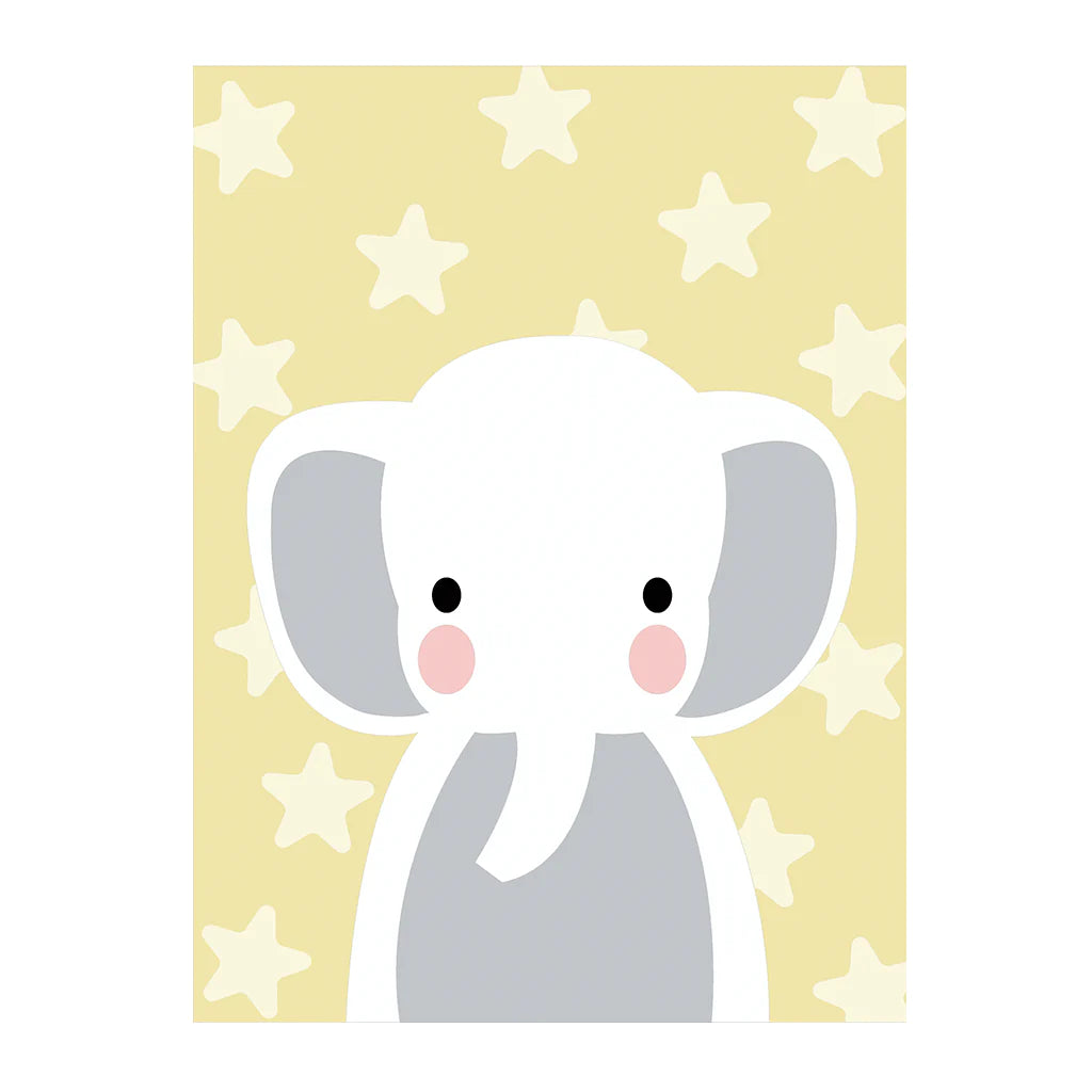 Pinta por numero Baby Elefante fondo amarillo