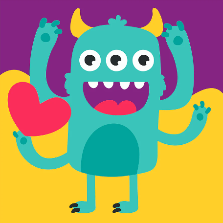 Pinta por numero 21x21 Monster